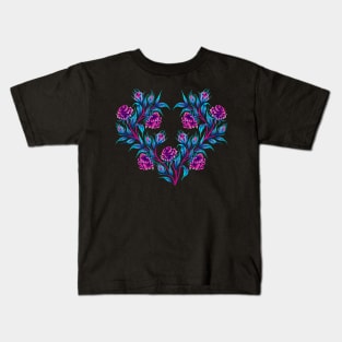 Roses - Light Pink / Blue Kids T-Shirt